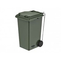 Пластиковый контейнер для мусора на 240 литров с педалью