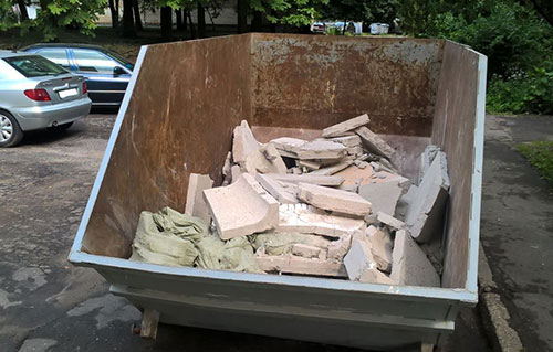 8 кубовый мусорный контейнер для сбора мусора во дворе