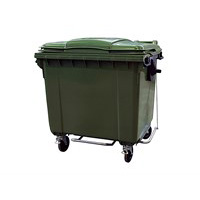 Пластиковый контейнер для мусора на 1100 литров с педалью