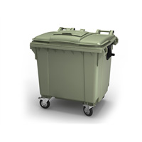 Пластиковый контейнер для мусора на 1100 литров с функцией 'Крышка в крышке'