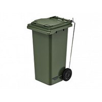 Пластиковый контейнер для сбора мусора на 120 литров с педалью