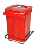 Красный пластиковый контейнер для сбора мусора на 60 литров