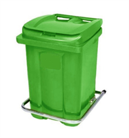 Зелёный пластиковый контейнер для сбора мусора на 60 литров