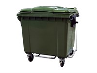 Пластиковый контейнер для мусора на 660 литров с педалью